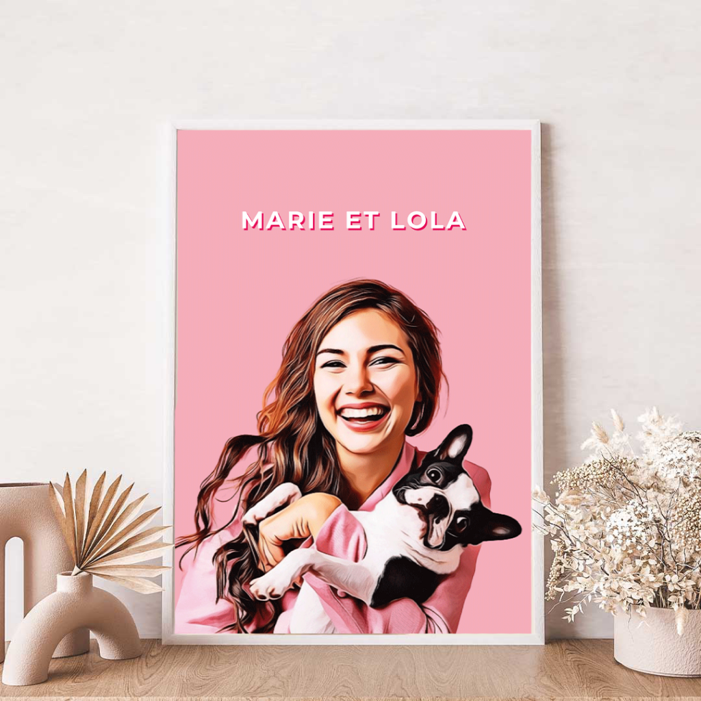 dessin personnalise avec son chien