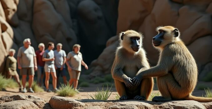découvrez les fascinants babouins cul rouge, ces primates au comportement social unique. apprenez-en plus sur leur vie en groupe, leur communication captivante et leurs interactions complexes qui les rendent si fascinants à observer dans leur habitat naturel.