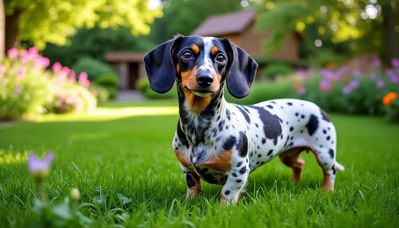 découvrez le charme unique des teckels arlequin à poil ras : une race joyeuse, vive et élégante, parfaite pour les amoureux des chiens à la recherche d'un compagnon irrésistible et plein de personnalité !