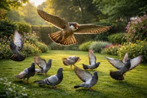 découvrez comment utiliser le cri du faucon pour chasser efficacement les pigeons de votre jardin et protéger vos plantes naturellement.