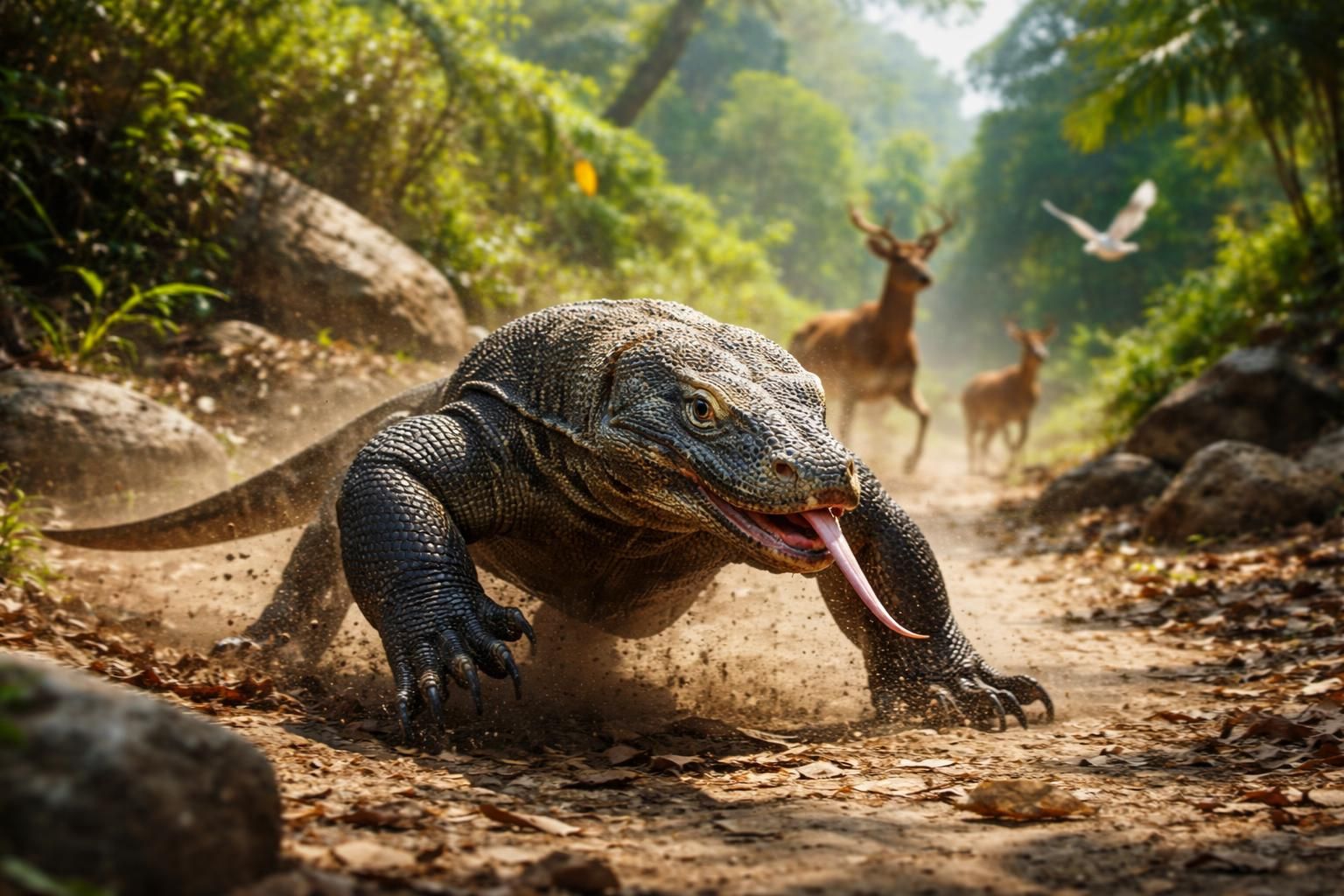 explorez la vitesse impressionnante du dragon de komodo et son influence déterminante sur ses techniques de chasse dans son habitat naturel.