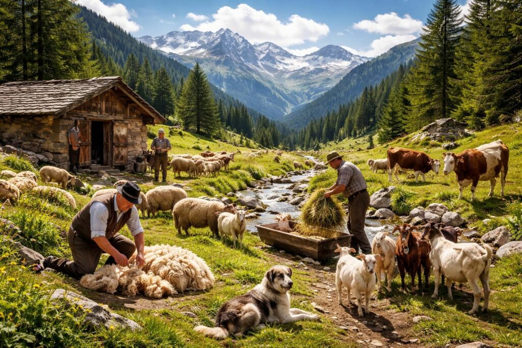 découvrez la vie d'estive des bergers à la ferme récréative des animaux, un véritable retour aux sources alliant traditions pastorales et immersion en pleine nature.