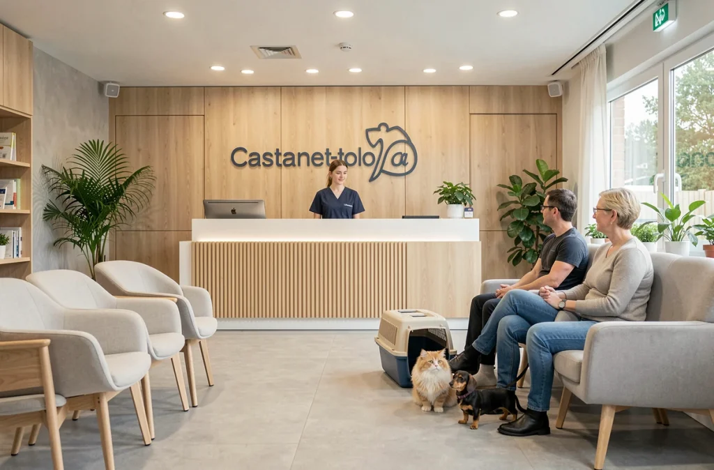 Salle d'attente moderne de la Clinique Vétérinaire Castanet à Castanet-Tolosan
